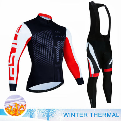 Winter Thermal Fleece Cycling Jersey Set